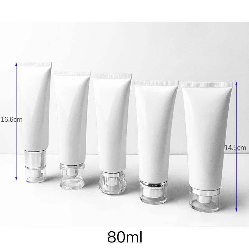 80ml Empty Cosmetic Container White Plastic Squeeze Bottle Skincare Cream Lotion Travel Packaging Soft Tube Free Shipping
80ml Empty Cosmetic Container White Plastic Squeeze Bottle Skincare Cream Lotion Travel Packaging Soft Tube Free Shipping