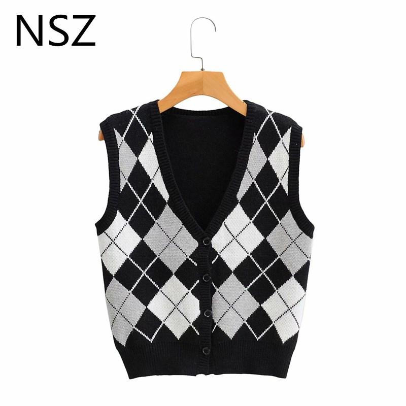 NSZ women argyle style sweater vest fall fashion crop top sleeveless knitted jumper vest tank top waistcoat, 19-17
NSZ women argyle style sweater vest fall fashion crop top sleeveless knitted jumper vest tank top waistcoat, 19-17