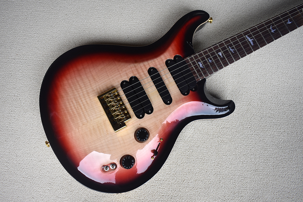 Factory Custom Red and Cream Electric Guitar With Gold Hardware Flame Maple Top HSH Pickups Can be customized
Factory Custom Red and Cream Electric Guitar With Gold Hardware Flame Maple Top HSH Pickups Can be customized