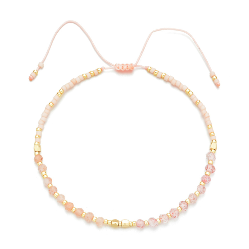 Colorful Glass Beads Strands Crystal Bracelet Rainbow Color Summer Beach Jewelry for Women Gift
