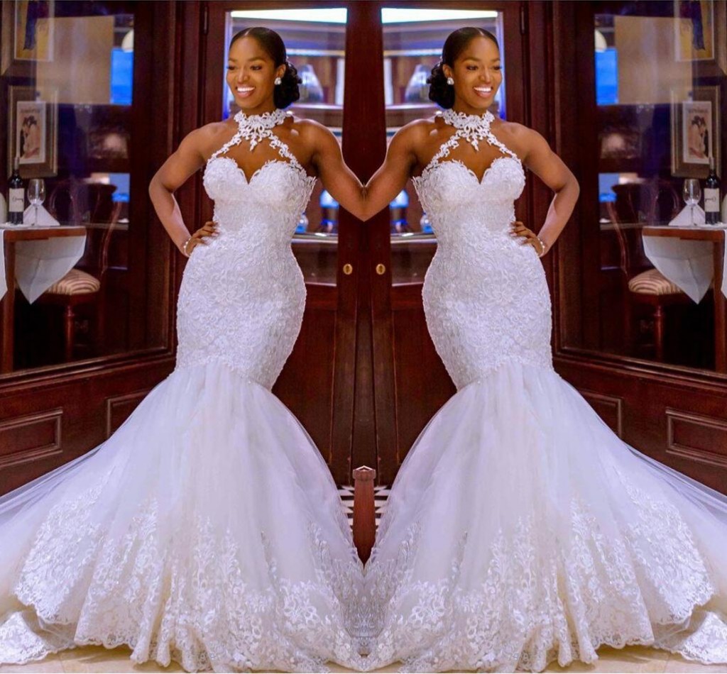 Arabic Aso Ebi Vintage Lace Beaded Mermaid Sheer Neck Bridal Dresses Sexy Court Train Wedding Gowns vestidos de novia Free shipping F