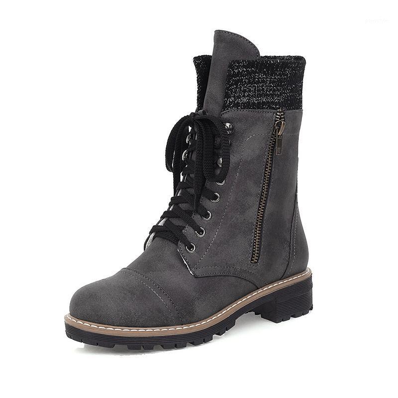 Casual motorcycle boots comfortable round toe fashion lace-up zipper stretch black red grey medium with ankle boots women shoes1 
Casual motorcycle boots comfortable round toe fashion lace-up zipper stretch black red grey medium with ankle boots women shoes1