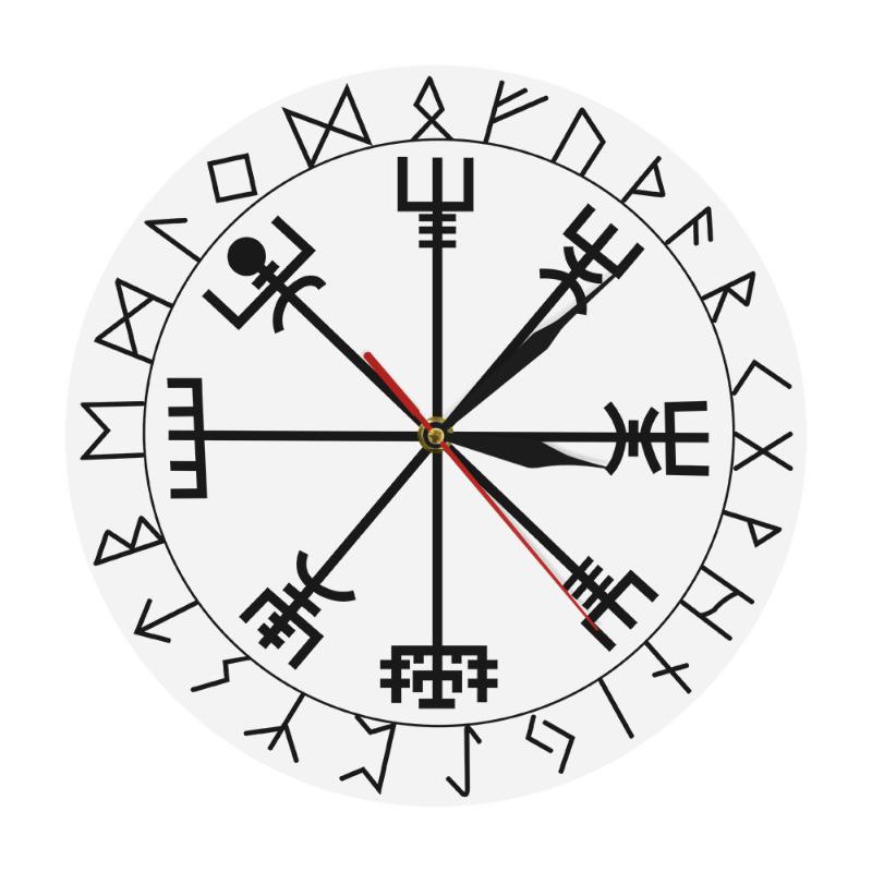Vegvisir Rune Circle Viking Norse Mythology Simple Modern Clock Watch Helm of Awe Viking Pagan Asatru Runic Compass Wall Clock
Vegvisir Rune Circle Viking Norse Mythology Simple Modern Clock Watch Helm of Awe Viking Pagan Asatru Runic Compass Wall Clock