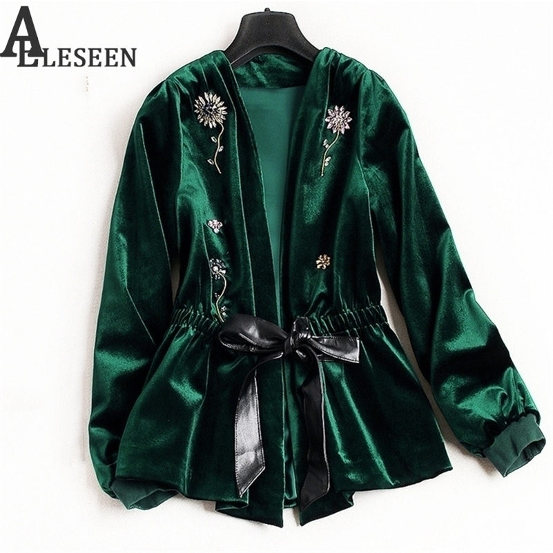 UK Winter New Style Beading Luxury Cardigan Jackets Long Sleeve Green / Black Spring Flower Velvet Beaded Jacket Women 201112
UK Winter New Style Beading Luxury Cardigan Jackets Long Sleeve Green / Black Spring Flower Velvet Beaded Jacket Women 201112