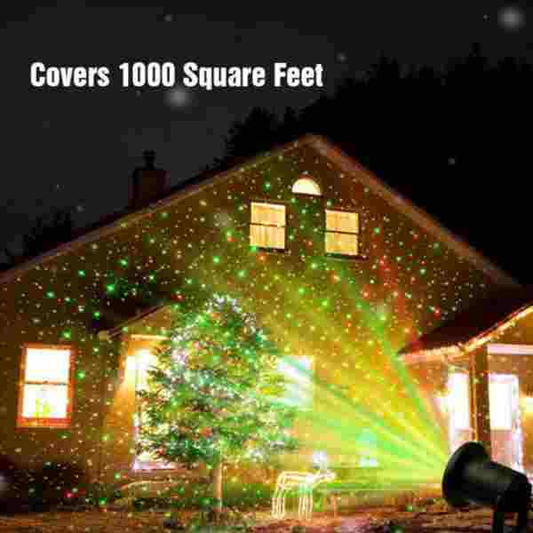 Christmas Laser Star Light RGB Shower LED Gadget MOTION Stage Projector Lamps Outdoor Garden Lawn Landscape 2 IN 1 Moving Full Sky