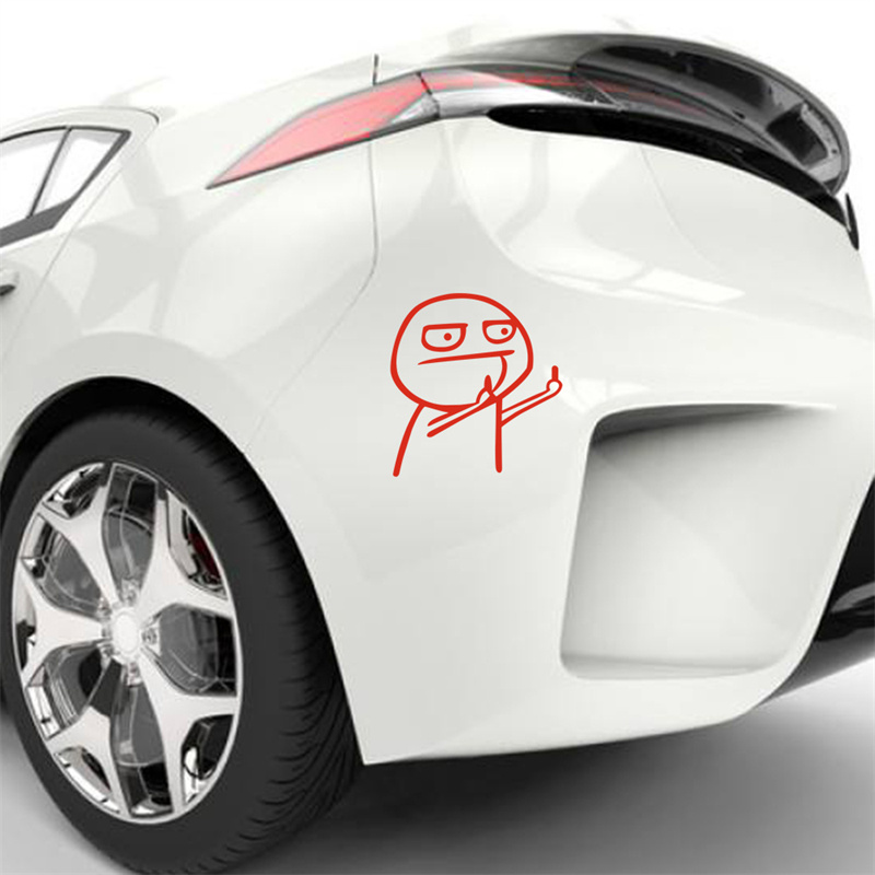Auto Cartoon JDM Funny Middle Finger Reflective Vinyl Car Sticker Motorcycle Decal For Car Racing Computer Truck Windows Office Home Gift Decoration 1