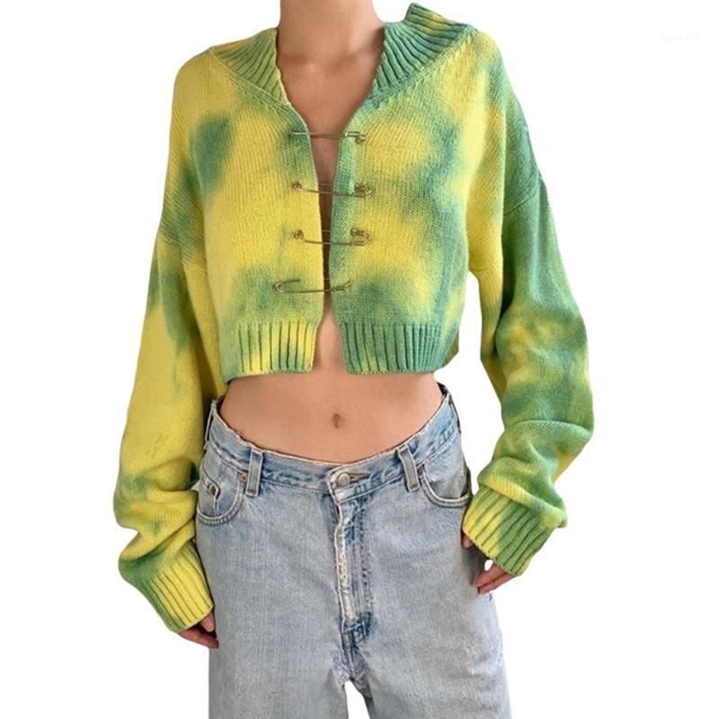 Women's Knits & Tees 2021 Women Long Sleeve V-Neck Tie-Dye Sweater Coat Safety Pin Knit Cardigan Crop Top1, Green
Women's Knits & Tees 2021 Women Long Sleeve V-Neck Tie-Dye Sweater Coat Safety Pin Knit Cardigan Crop Top1, Green
