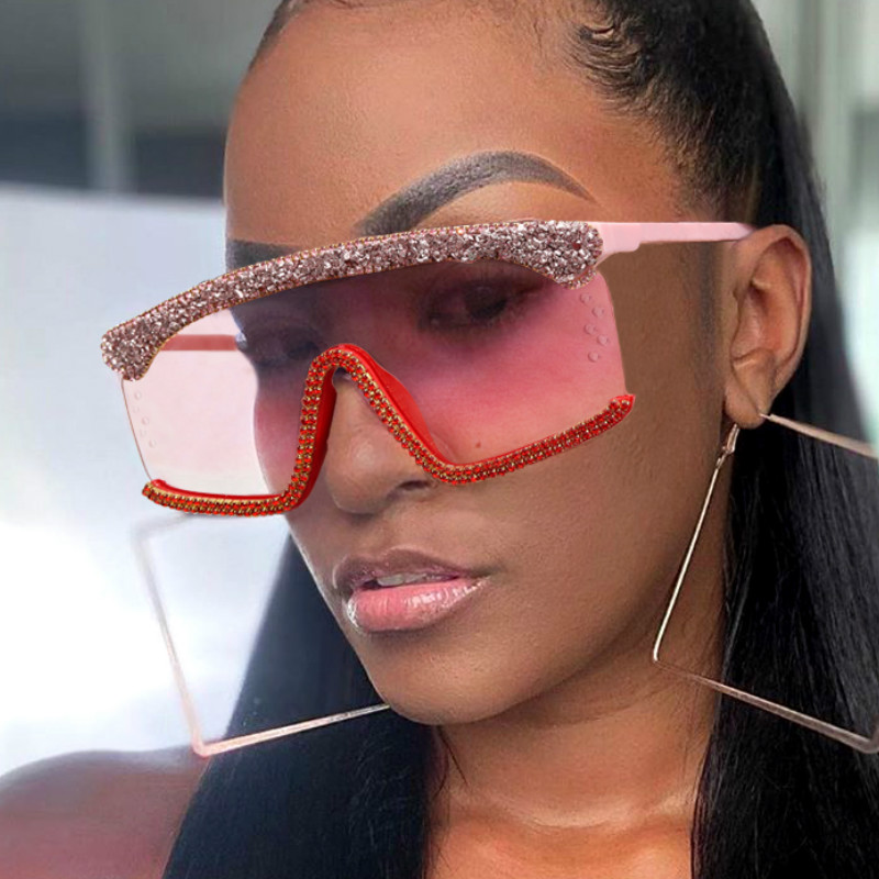 Rhinestone Square Sunglasses Men Eyewear UV400 Oversized Goggle Sunglasses Women 2020 One Piece Diamond
Rhinestone Square Sunglasses Men Eyewear UV400 Oversized Goggle Sunglasses Women 2020 One Piece Diamond