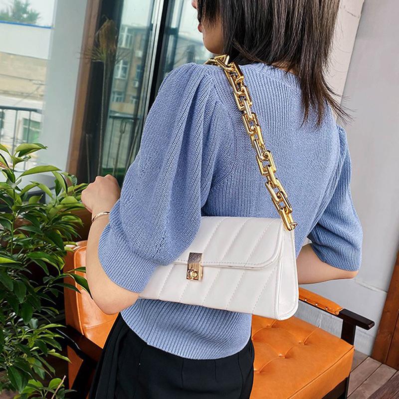 Women PU Leather Underarm Totes Female Elegant Chain Splicing Shoulder Bags Female Handbag And Purse, Bl
Women PU Leather Underarm Totes Female Elegant Chain Splicing Shoulder Bags Female Handbag And Purse, Bl