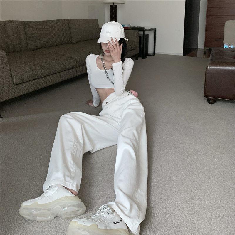 White Jeans Women High Waist Wide Leg Pants Spring and Autumn New Loose Straight Vertical Pants
White Jeans Women High Waist Wide Leg Pants Spring and Autumn New Loose Straight Vertical Pants