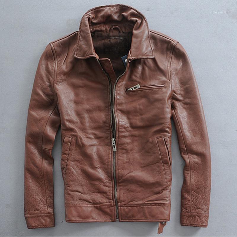 men's genuine leather jacket with three pocketsslim fitted turn down collar thick cowskin casual leather coat men brown black1, Black
men's genuine leather jacket with three pocketsslim fitted turn down collar thick cowskin casual leather coat men brown black1, Black