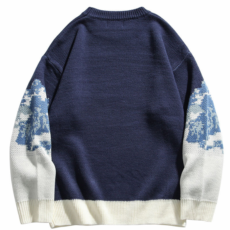 Snow Mountain Knitted Sweater WINTER Hip Hop Harajuku Vintage Streetwear Mens Casual Fashion Couple Pullover Sweaters 201203