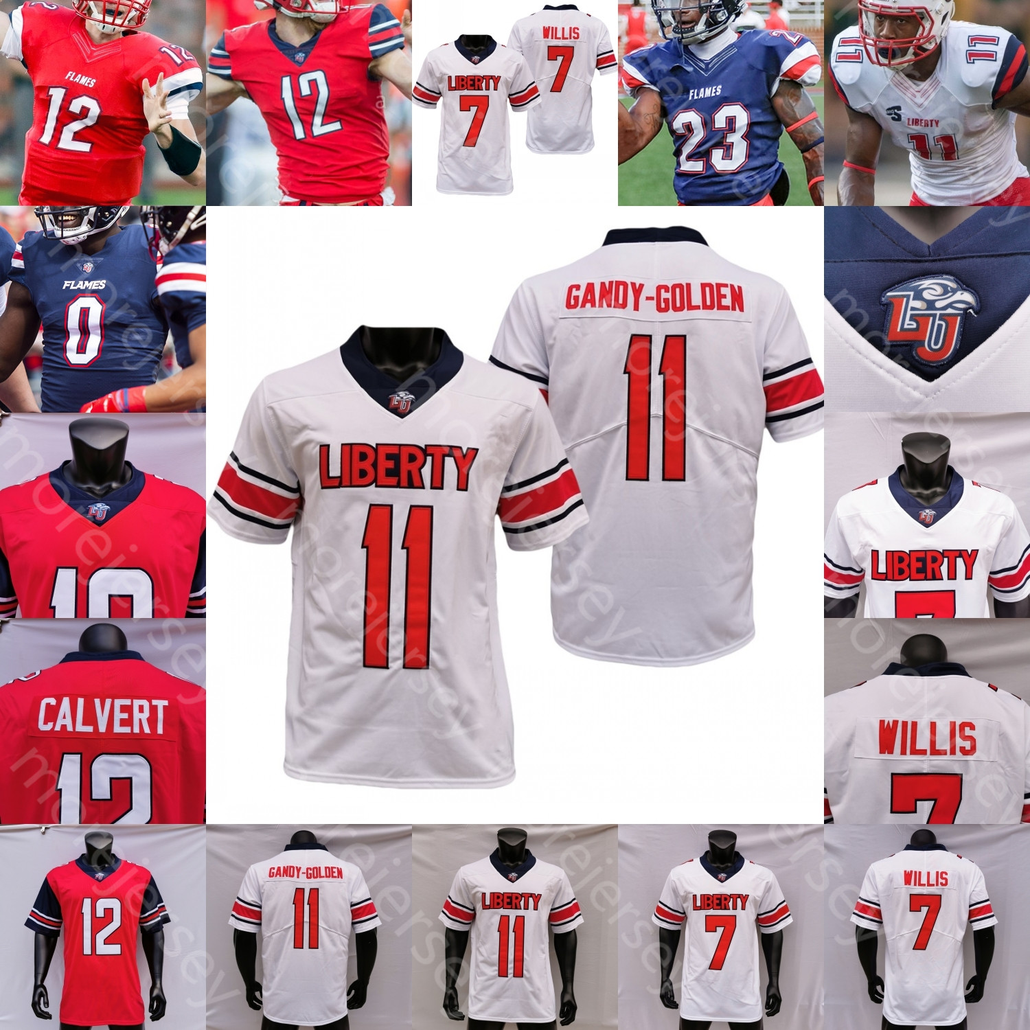 NCAA College Liberty Flames Football Jersey Joshua Mack DJ Stubbs Malik Willis Johnathan Bennett Shedro Louis T.J. Green Demario Douglas Jaivian Lofton, Navy i
NCAA College Liberty Flames Football Jersey Joshua Mack DJ Stubbs Malik Willis Johnathan Bennett Shedro Louis T.J. Green Demario Douglas Jaivian Lofton, Navy i