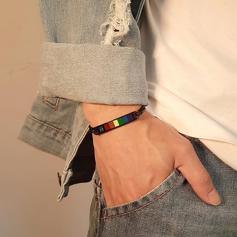 NEWBUY 2020 New Handmade Braided Bracelets for Women Men Black Silver Color Stainless Steel Rainbow Pride Bracelet Jewelry Gifts
NEWBUY 2020 New Handmade Braided Bracelets for Women Men Black Silver Color Stainless Steel Rainbow Pride Bracelet Jewelry Gifts