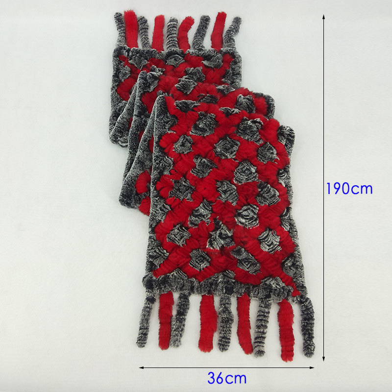 Winter Knitted Real Rex Rabbit Fur Scarf with Pocket Wide Women Natural Rabbit Fur Tassel Shawl Warm Long Fur Scarves LJ201111