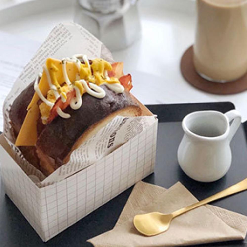 50PCS Cake Packaging Bagsand Wrapping Paper Thick Egg Toast Bread Breakfast Packaging Box Burger Oil Paper Paper Tray 201015