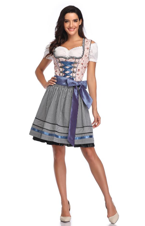 Costume Accessories Deluxe Traditional Oktoberfest Dirndl Ladies Germany Bavaria Wench Fancy Dress Beer Girl Apron Set Outfit