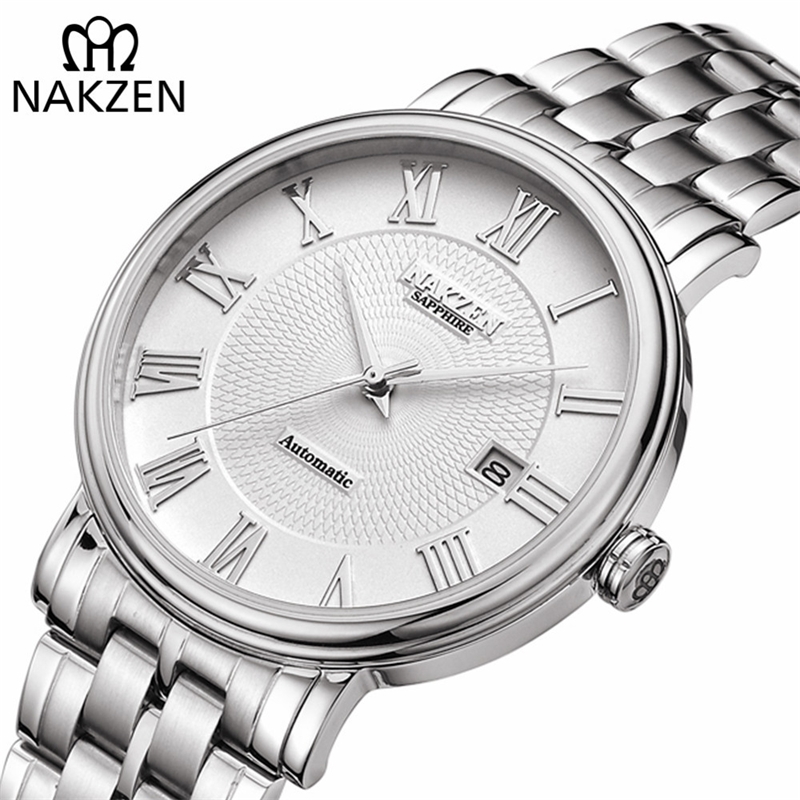 NAKZEN Men Classic Automatic Mechanical Watches Brand Luxury Man Stainless Steel Wristwatch Clock Relogio Masculino Miyota 9015 T200324, Black
NAKZEN Men Classic Automatic Mechanical Watches Brand Luxury Man Stainless Steel Wristwatch Clock Relogio Masculino Miyota 9015 T200324, Black