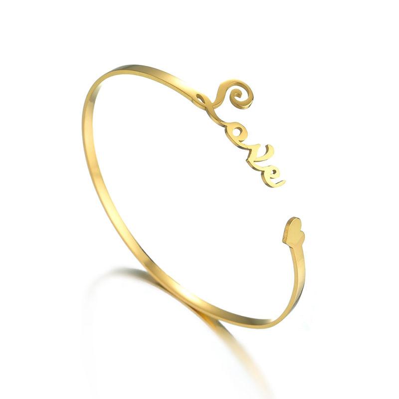 European and American Popular Letter Opening 8k Gold English Stainless Steel Birthday Gift Bracelet
European and American Popular Letter Opening 8k Gold English Stainless Steel Birthday Gift Bracelet