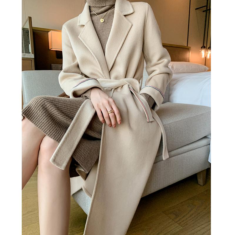 High end luxury double faced overcoat women' medium length 100% wool coat autumn winter warm coat wool, Beige
High end luxury double faced overcoat women' medium length 100% wool coat autumn winter warm coat wool, Beige