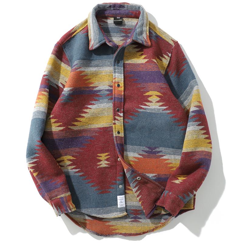 Woolen Flannel Shirts Men Geometric Pattern Long Sleeve Autumn Winter Vintage Folk-custom Tie Dye Warm Dress Jacket Shirts Tops, Gray
Woolen Flannel Shirts Men Geometric Pattern Long Sleeve Autumn Winter Vintage Folk-custom Tie Dye Warm Dress Jacket Shirts Tops, Gray