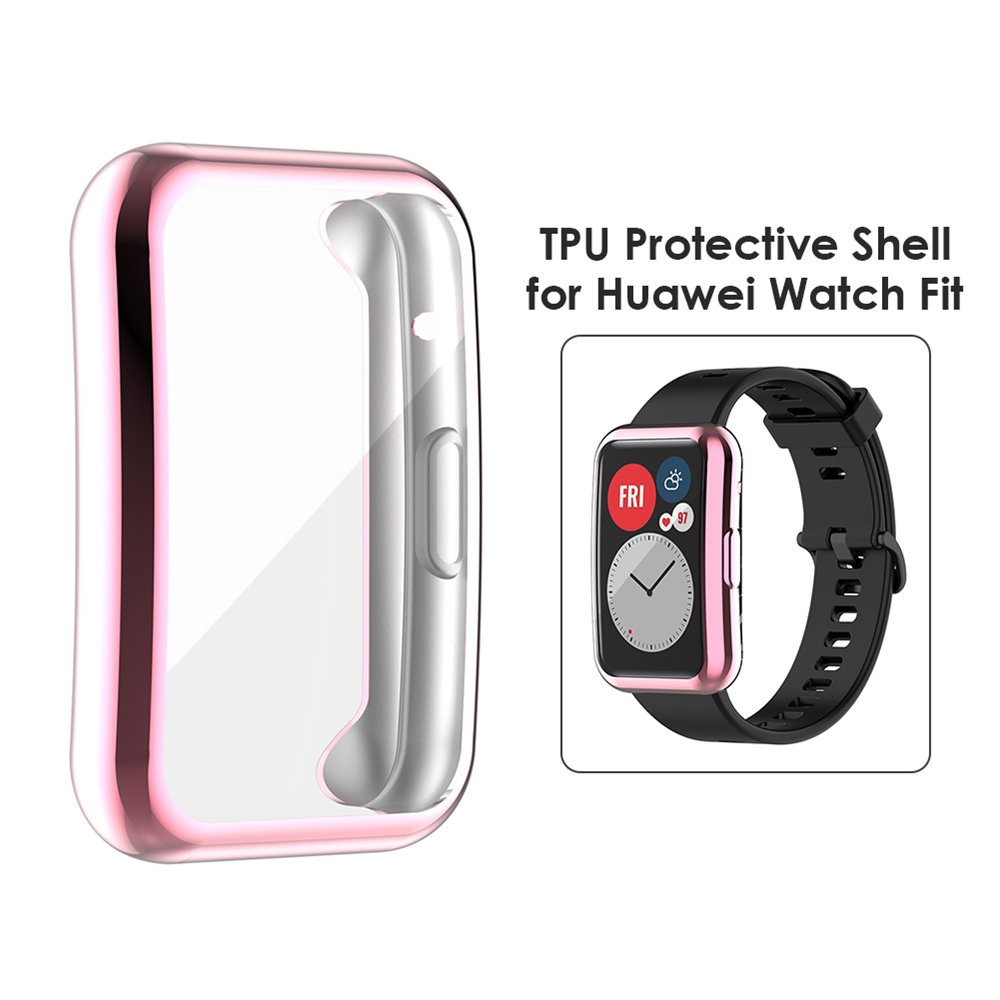 TPU Case For Huawei Watch Fit Strap Band Protective Bumper Cover Accessories Soft Full Screen Glass free shipping