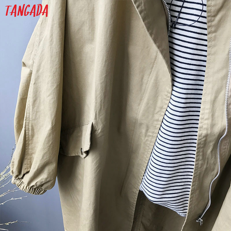Tangada women oversized boyfriend style trench coat 2020 fashion ladies casual spring tops high quality ASF40 T200810