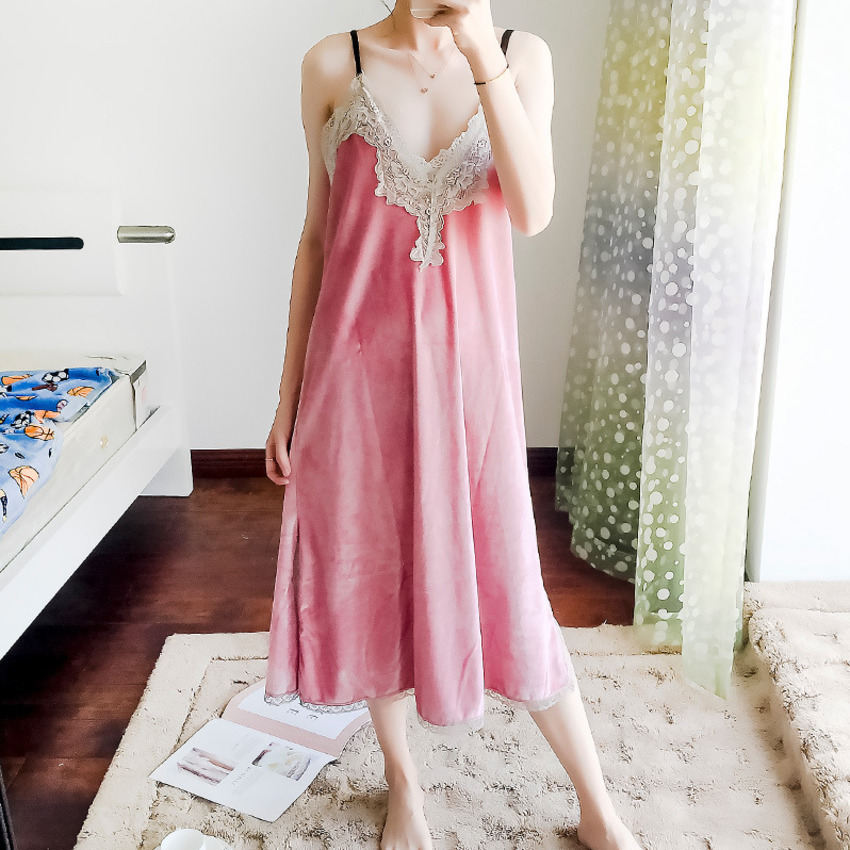 Autumn Women Velvet Pajamas Set Soft Keep Warm Sexy Sleepwear Polyester 4PCs Full Sleeve Strap Nightgown Bath Robe Lingerie Suit 201113