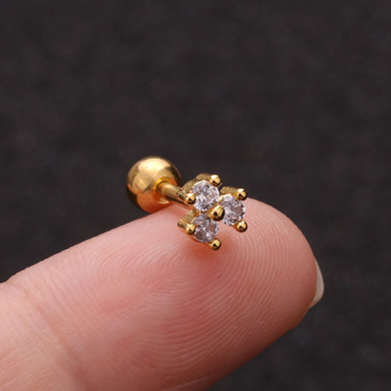 925 Silver Gold Wing Leaf Flower Butterfly Moon Star Stud Earrings Cute Korean Jewelry Huggies Diamond Earring