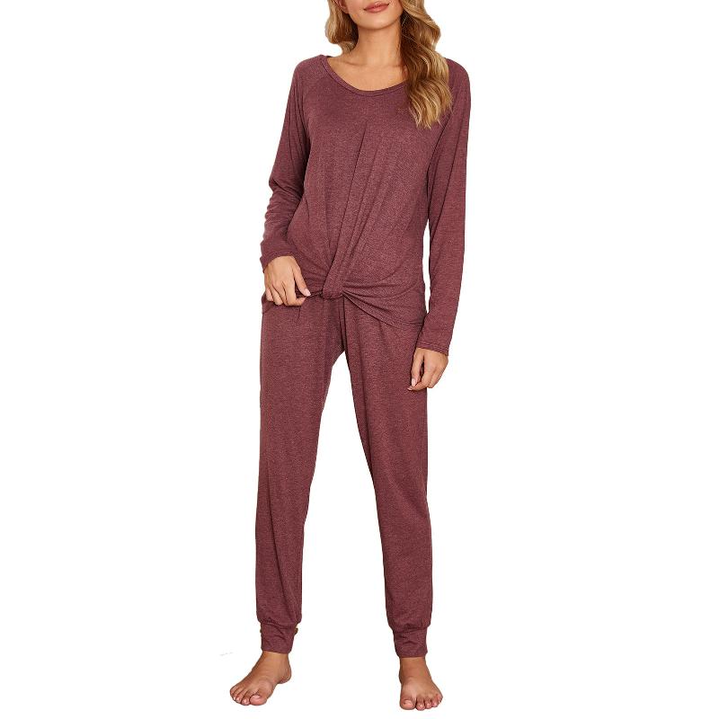 Winter 2Piece Women Pajamas Set Long Sleeve Knot Shirt Pants Nightgown Loose Solid Sleepwear Casual Loungewear Home Wear, Black
Winter 2Piece Women Pajamas Set Long Sleeve Knot Shirt Pants Nightgown Loose Solid Sleepwear Casual Loungewear Home Wear, Black