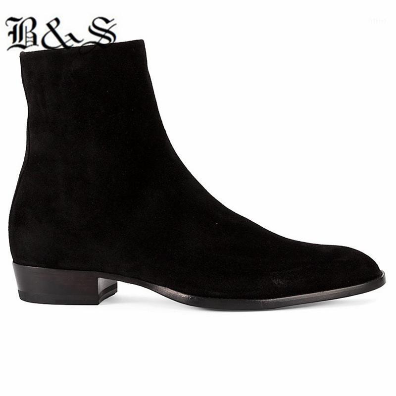 Black& Street real picture Full genuine Leather black Suede Men SlIM fit Men pointed toe wedge Boots1
Black& Street real picture Full genuine Leather black Suede Men SlIM fit Men pointed toe wedge Boots1