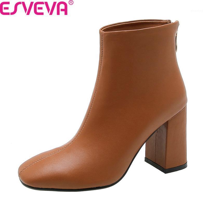ESVEVA 2020 Women Shoes Ankle Boots Square Toe PU leather Western Style Zipper Square High Heel All Match Boot Size 34-431, Black
ESVEVA 2020 Women Shoes Ankle Boots Square Toe PU leather Western Style Zipper Square High Heel All Match Boot Size 34-431, Black