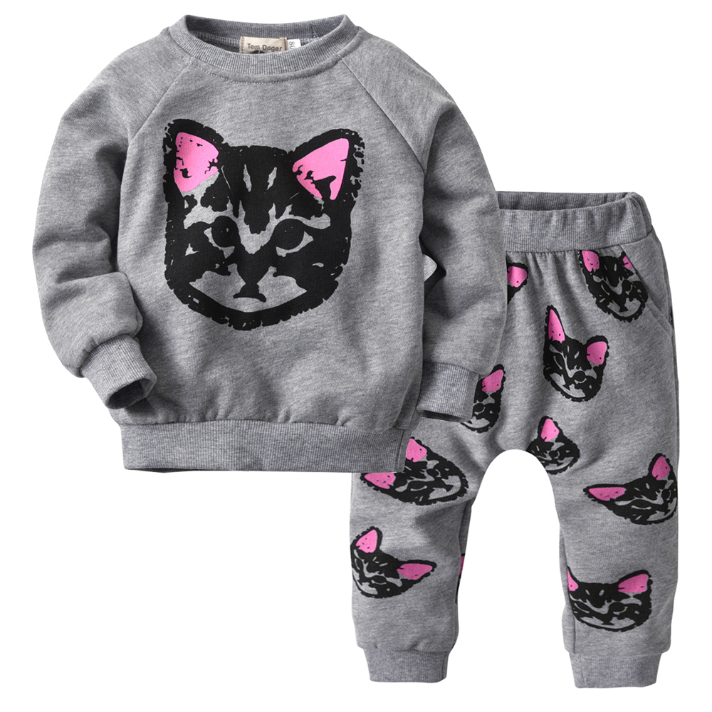 Baby Clothing Sets 2019 Spring Infant Newborn Boy Girl Unisex Cartoon Long Sleeved T-shirts+Pants 2PCS Outfits Bebes Tracksuits LJ201023
