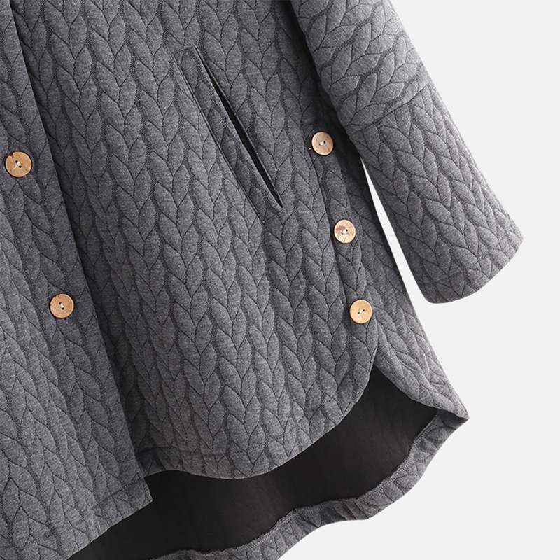 ZANZEA Women Vintage Hoodies Coats Winter Long Sleeve Buttons Solid Jackets Autumn Hooded Sweatshirt Coat Female Outwear Tunic 201109