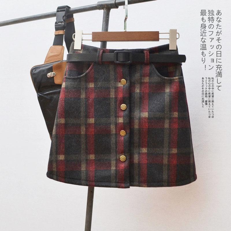 New 2019 Autumn and Winter Thin Plaid Woolen Skirt Single-breasted Skirt Cotton Plaid A-Line Natural1, Coarse red
New 2019 Autumn and Winter Thin Plaid Woolen Skirt Single-breasted Skirt Cotton Plaid A-Line Natural1, Coarse red