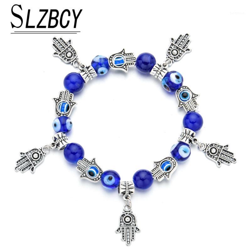 Women Blue Turkish Evil Eyes Charm Bracelet Femme Pulsera Fatima Hand Crystal Beads Elastic Bracelet Fashion Jewelry Birthday1
Women Blue Turkish Evil Eyes Charm Bracelet Femme Pulsera Fatima Hand Crystal Beads Elastic Bracelet Fashion Jewelry Birthday1