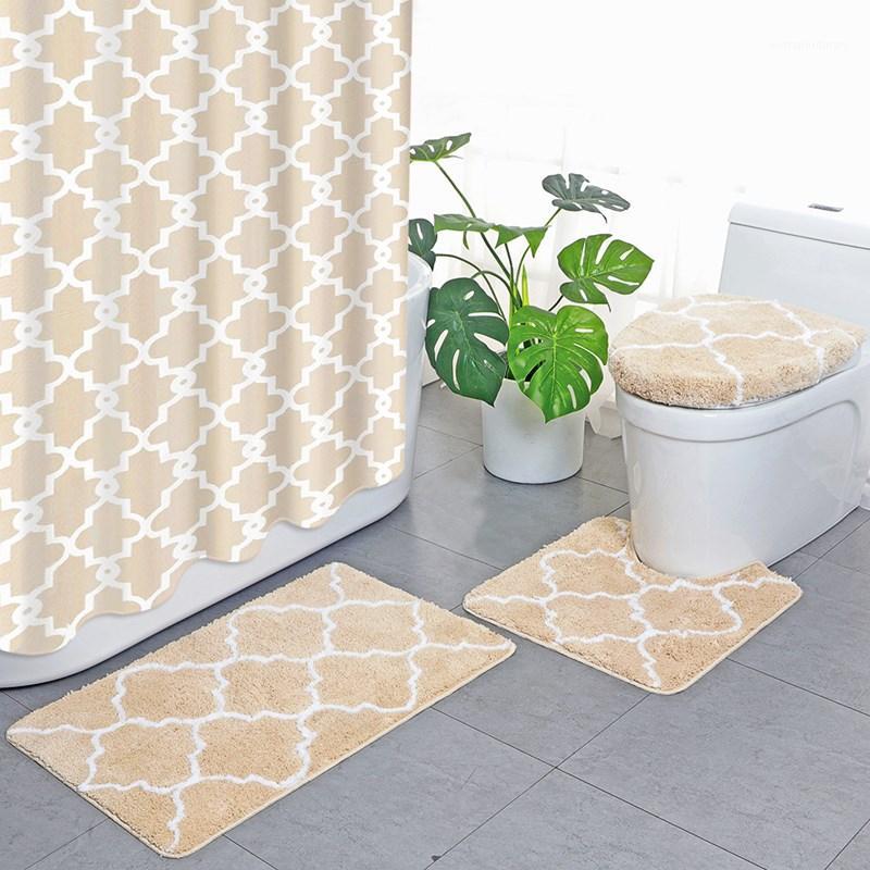 4pcs/set Anti-Slip Bath Mat Geometric Pattern Bathroom Carpet Toilet Rug Toilet Cover Foot Pad Waterproof Shower Curtain Doormat1
4pcs/set Anti-Slip Bath Mat Geometric Pattern Bathroom Carpet Toilet Rug Toilet Cover Foot Pad Waterproof Shower Curtain Doormat1