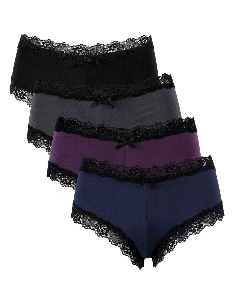 Charmleaks Women Underwear Thong Lace String Sexy Panties Tanga Briefs Lingerie Nylon Bow Tie Mid Waist Cozy 4 Pack Hot Sale 201112