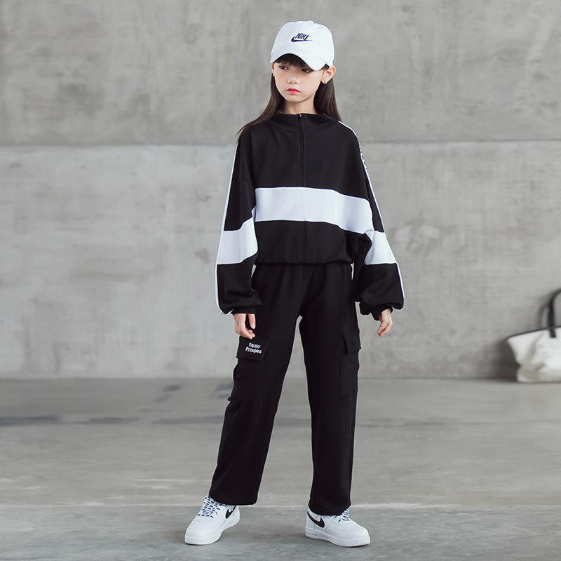 Kids Tracksuit 2020 Autumn New Teenage Girls Clothing Set Striped Sweatshirt Sport Pants Suit School Child Costume 10 12 YearsX1019
