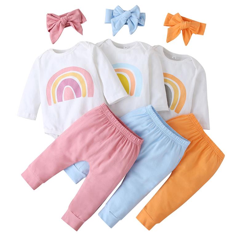 Three Piece Baby Girl Boy Clothes Set Autumn Winter Rainbow Long Sleeve Bodysuit Pants With Headband Outfits Set 6-18Months, Blue
Three Piece Baby Girl Boy Clothes Set Autumn Winter Rainbow Long Sleeve Bodysuit Pants With Headband Outfits Set 6-18Months, Blue