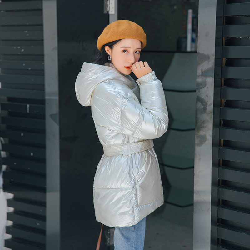 with sashes solid thick coats women hooded slim cotton padded jackets winter fashion parka for womens casual outwear femme 201126