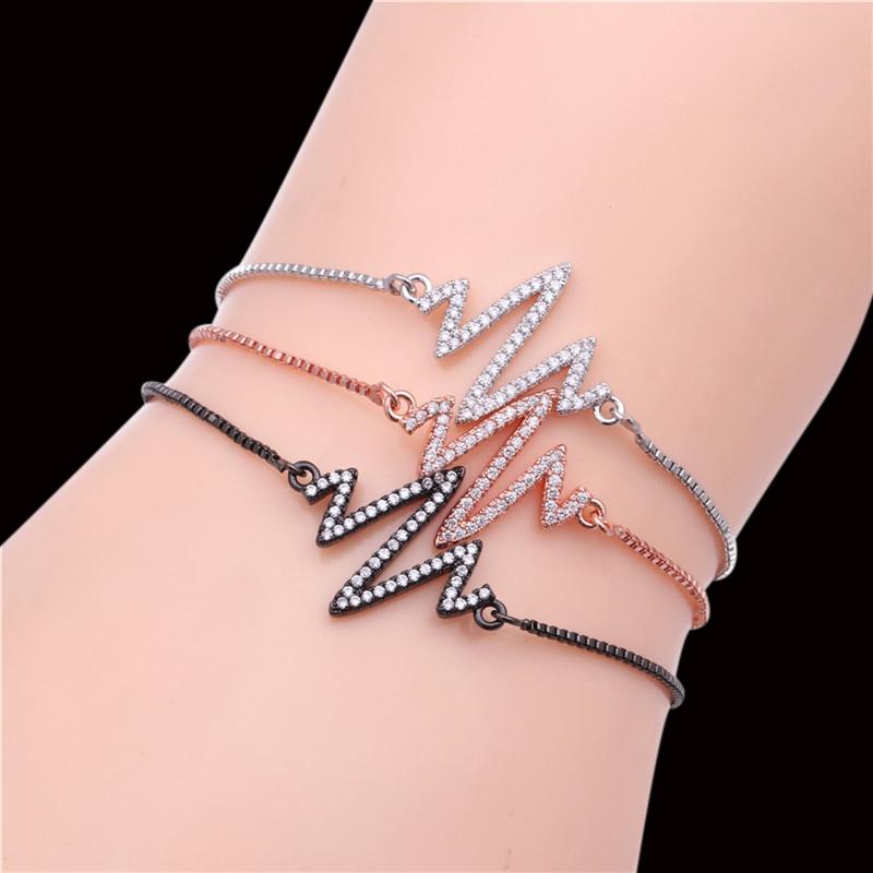 CZ Cubic Zirconia Stone Paved Electrocardiogram Logo Bracelet for Women Lovers Adjustable Couple Bracelets Lucky Jewelry Gift
CZ Cubic Zirconia Stone Paved Electrocardiogram Logo Bracelet for Women Lovers Adjustable Couple Bracelets Lucky Jewelry Gift