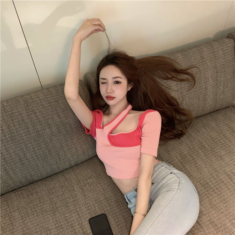 2021 New 2 colours irregular summer sleeve thin t-shirts of short harvest tops for women (r98268) H8BN, Pink
2021 New 2 colours irregular summer sleeve thin t-shirts of short harvest tops for women (r98268) H8BN, Pink
