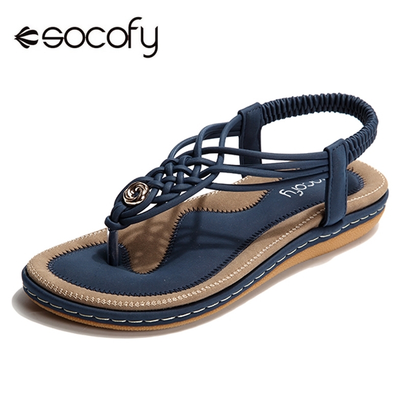 Socofy Plus Size Beach Summer Sandals Women Shoes Clip Toe Flip Flops Bohemian Flat Heels Sandals Soft Slip-on Slingback Shoes Y200405, Blue
Socofy Plus Size Beach Summer Sandals Women Shoes Clip Toe Flip Flops Bohemian Flat Heels Sandals Soft Slip-on Slingback Shoes Y200405, Blue