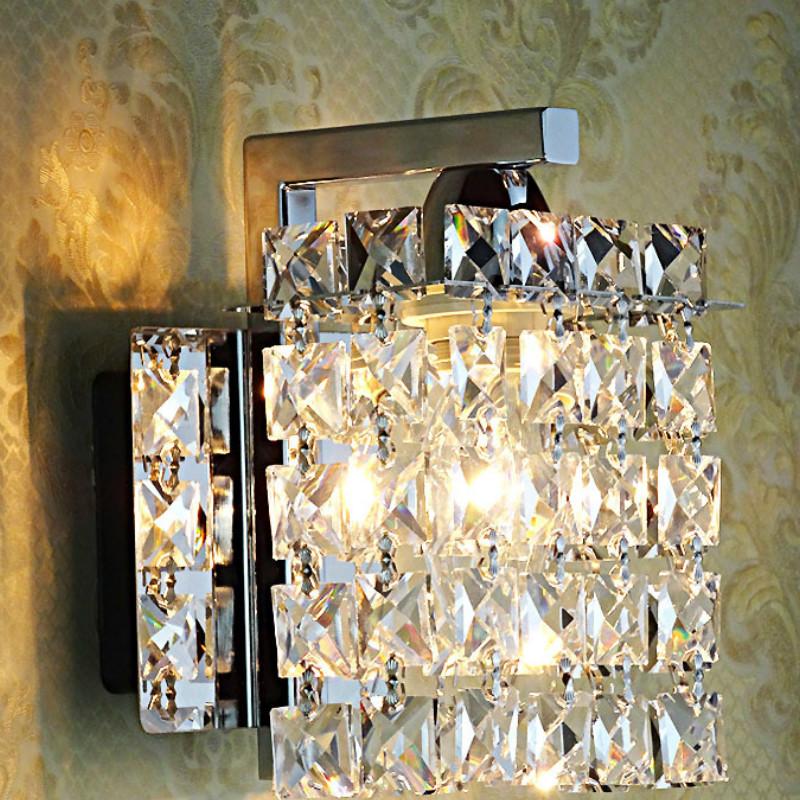 Bedside crystal single head creative simple modern golden mirror front bedroom living room aisle corridor wall lamp LB101208
Bedside crystal single head creative simple modern golden mirror front bedroom living room aisle corridor wall lamp LB101208