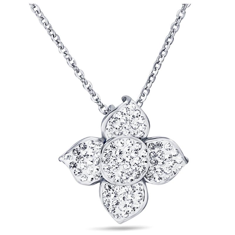 Pendant Necklaces Stainless Steel Rose Flower Necklace Silver Color Austrian Crystal For Women
Pendant Necklaces Stainless Steel Rose Flower Necklace Silver Color Austrian Crystal For Women