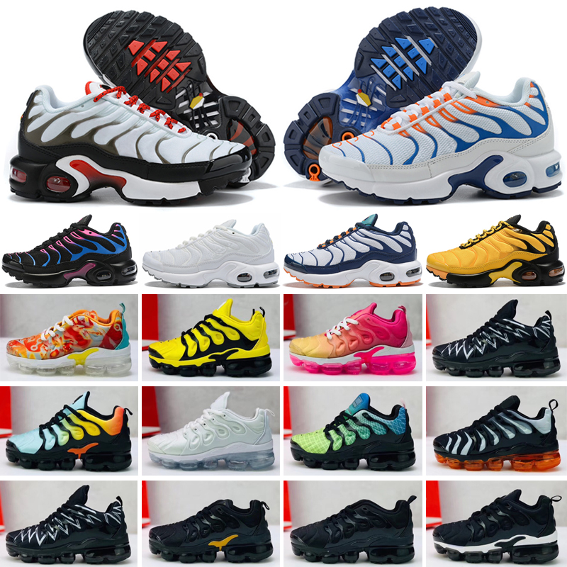 2018 TN Kids shoes Triple black Infant Sneakers Rainbow Children sports shoes girls and boys High quality Tennis trainers от DHgate WW