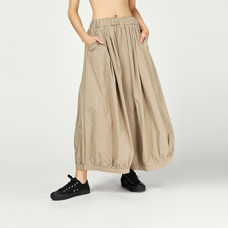 [EAM] New Spring Summer High Elastic Waist Loose Black Brief Linen Wide Leg Pants Women Trousers Fashion Tide JR012 201111
