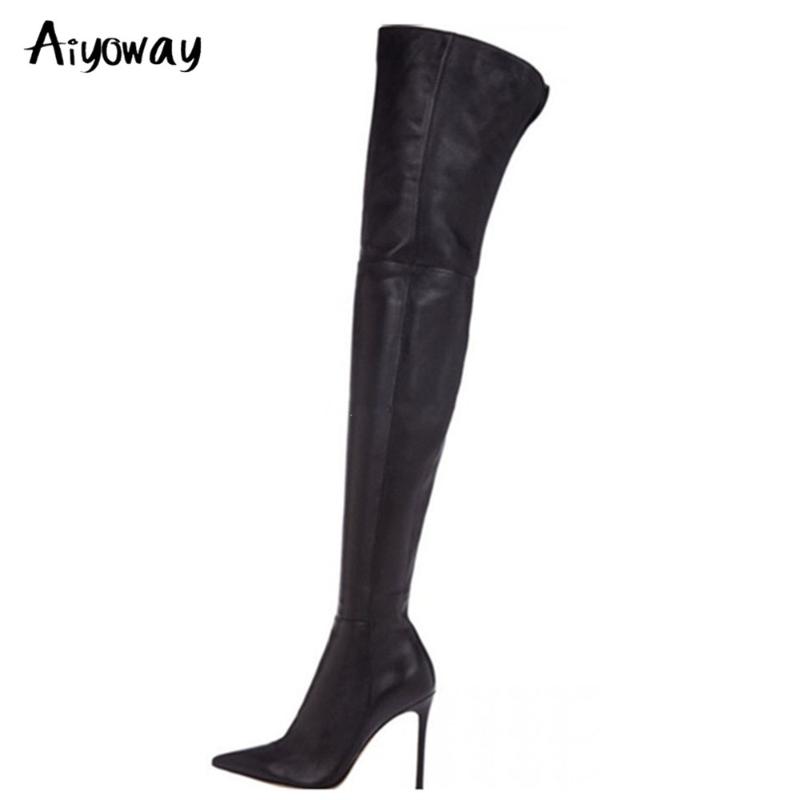 Aiyoway Women Thigh High Boots Stiletto Heels Sexy Pointed Toe PU Leather Zipper Black Party Prom Shoes Large Size 34-45
Aiyoway Women Thigh High Boots Stiletto Heels Sexy Pointed Toe PU Leather Zipper Black Party Prom Shoes Large Size 34-45
