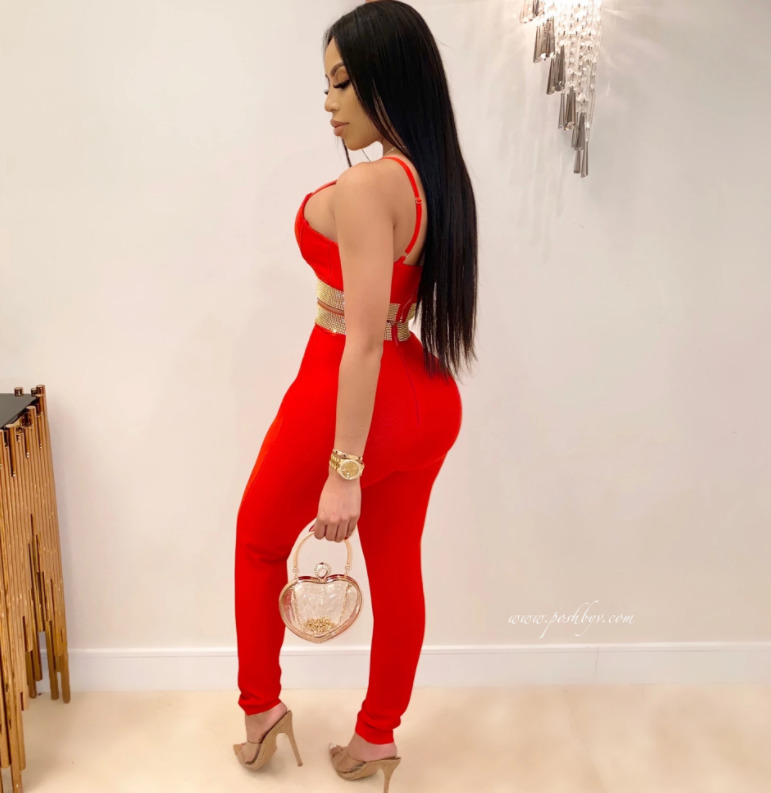 High Quality Red Green 2 Pieces Set Crystal Rayon Bandage Set Evening Party Set 201008